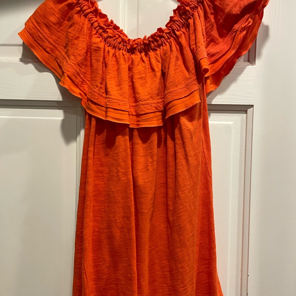 Matilda Jane off the shoulder orange blouse, size xs